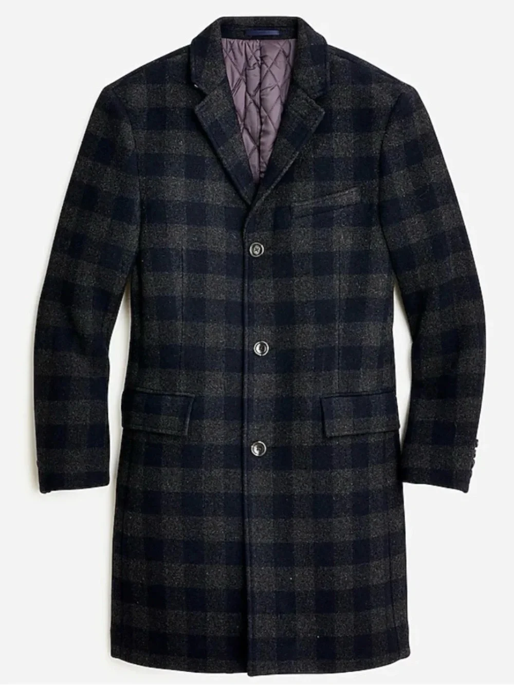 J.Crew Ludlow Plaid Topcoat Wool Blend $448.00 Men’s 40 Regular